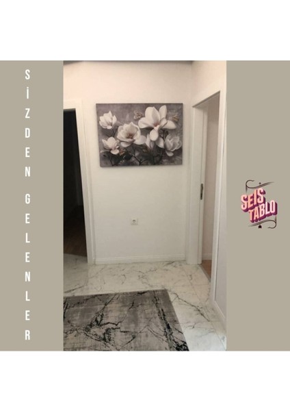 Beyaz Çiçekler Modern Kanvas Tablo fiyatları