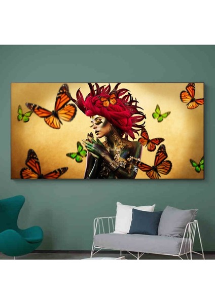 Butterfly Woman Kanvas Tablo