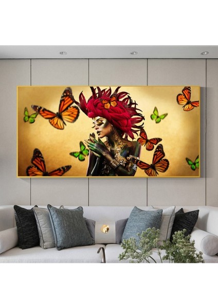 Butterfly Woman Kanvas Tablo