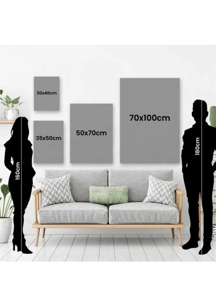 Dekoratif Soyut Altın Balıklar Sürreal Kanvas Duvar Tablosu 70x100 Cm