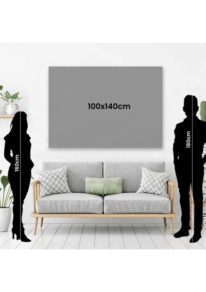 Dekoratif Soyut Altın Balıklar Sürreal Kanvas Duvar Tablosu 70x100 Cm