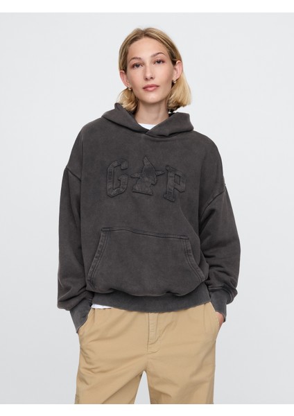 Kadın Siyah Wicked Vintage Soft Gap Logo Fleece Sweatshirt