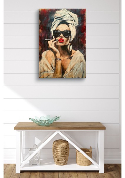 Yağlı Boya Görünümlü Kadın Portre Kanvas Tablo fiyatları