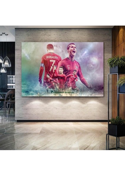 Cristiano Ronaldo Portekiz Taraftar Güç Hırs Cr7 Futbol Kanvas Tablo