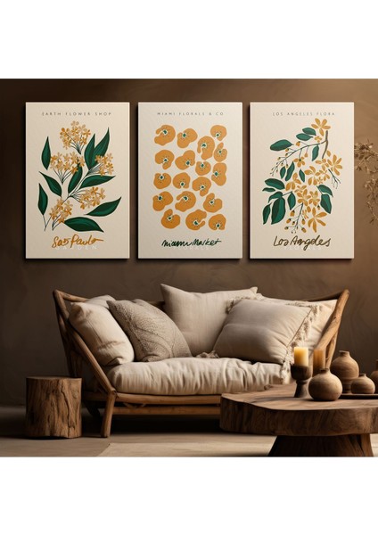 3'Lü Set Kanvas Duvar Tablosu Canvas Tablo Boho Klasik Modern Eu 200