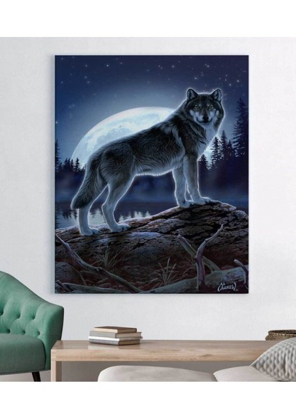 Kurt Resimli Kanvas Tablo