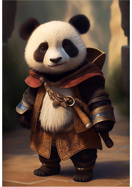 Sevımlı Ve Savaşçı Panda Kanvas Tablo