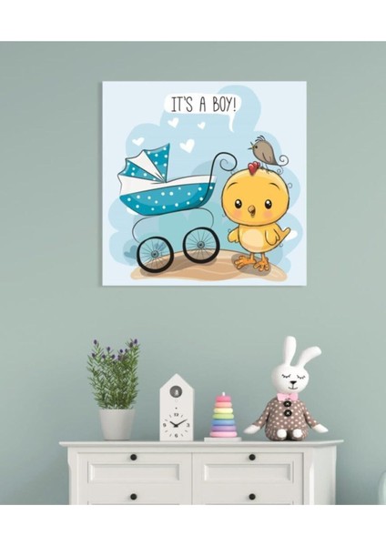 Dekoratif Çocuk Odası It's A Boy Duvar Kanvas Tablo