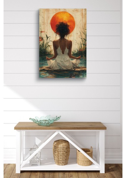 Yoga Yapan Kadın Yağlı Kanvas Tablo fiyatları