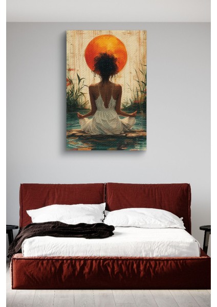 Yoga Yapan Kadın Yağlı Kanvas Tablo modelleri