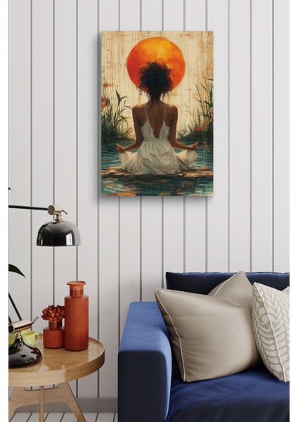 Yoga Yapan Kadın Yağlı Kanvas Tablo fırsatları