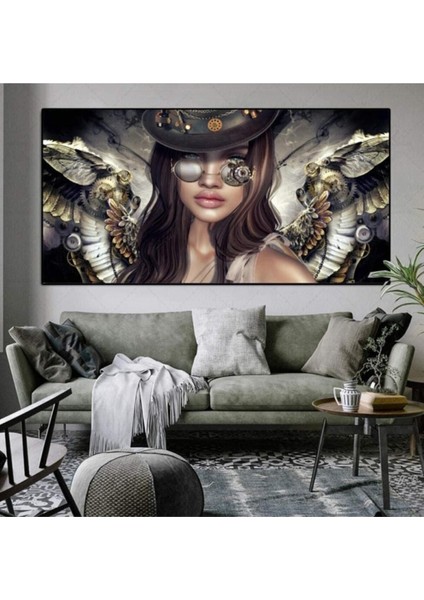 Steampunk Angel Kanvas Tablo
