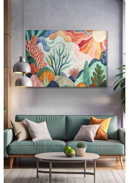 Modern Soyut Sanat Renkli Kanvas Tablo - Duvar Tablosu - Canvas Tablo - Duvar Dekoru