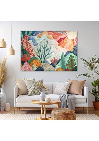 Modern Soyut Sanat Renkli Kanvas Tablo - Duvar Tablosu - Canvas Tablo - Duvar Dekoru fiyatları