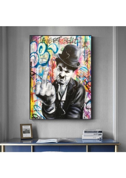 Dekoratif Charlie Chaplin Kanvas Tablo