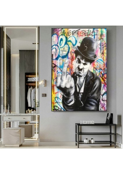 Dekoratif Charlie Chaplin Kanvas Tablo
