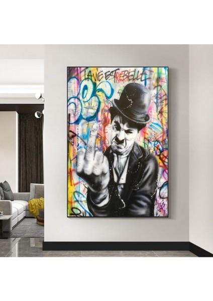 Dekoratif Charlie Chaplin Kanvas Tablo