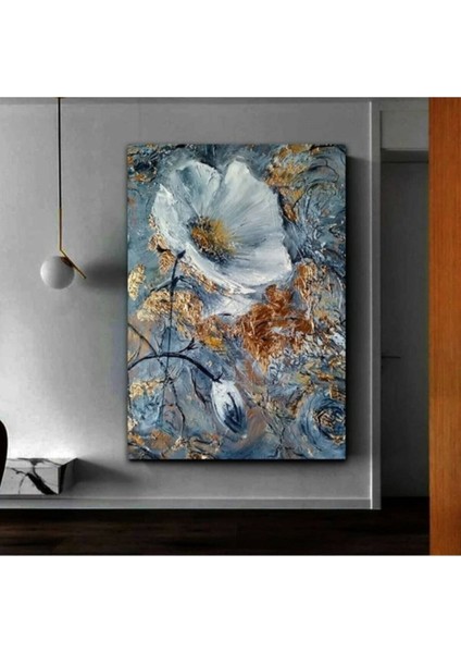 Harikabirev Resimli Tablo Yağlı Boya Görünümlü Şık Çiçek Modelli Kanvas Tablo Model E2