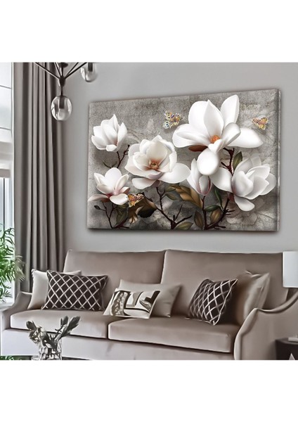Dekoratif Tablonuz Dekoratif Modern Şık Çiçek Kanvas Tablo E8