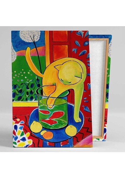 Henry Matisse The Cat With Red Fish Kedi Balıklar Akvaryum Kanvas Tablo Ar030208