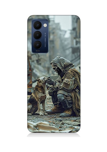 Tecno Camon 18 Uyumlu Köpek ve Adam Desenli Silikon Kılıf