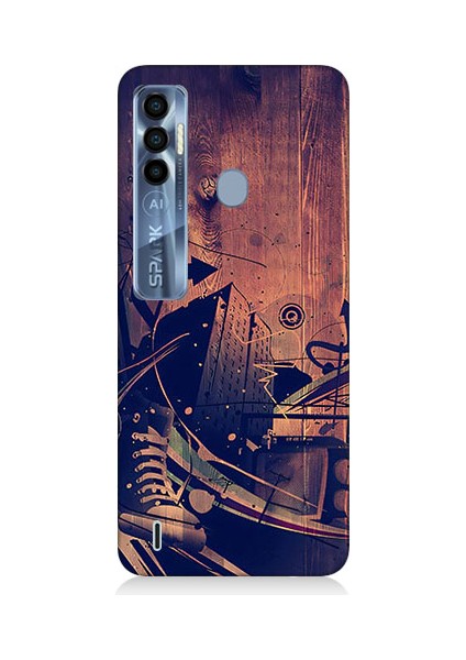 Tecno Spark 7 Pro Uyumlu Karanlık Tiyatro Desenli Silikon Kılıf