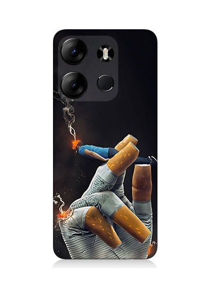 Tecno Spark Go 2023 Uyumlu Sigara Tutucu Desenli Silikon Kılıf