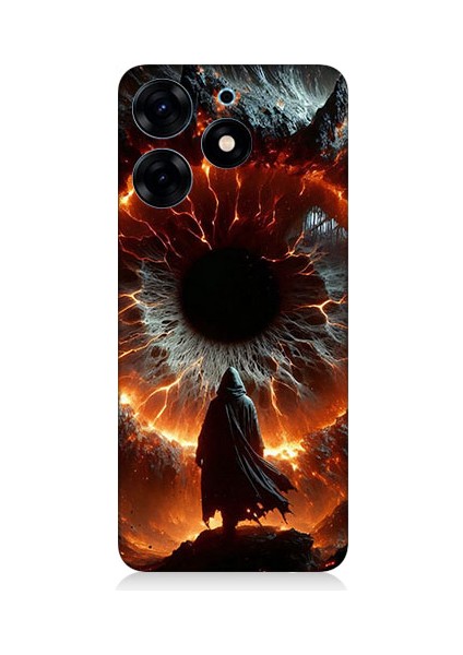 Tecno Spark 10 Pro Uyumlu Ateş Çemberi Desenli Silikon Kılıf