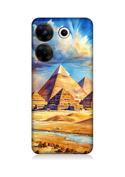 Tecno Camon 20S Pro Uyumlu Piramid Manzarası Desenli Silikon Kılıf