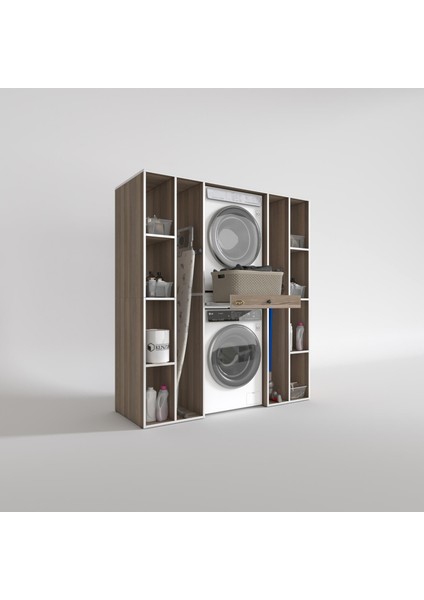 Kenzlife çamaşır-kurutma makinesi dolabı sadra crd 187*170*60 çekmeceli raflı banyo fiyatları