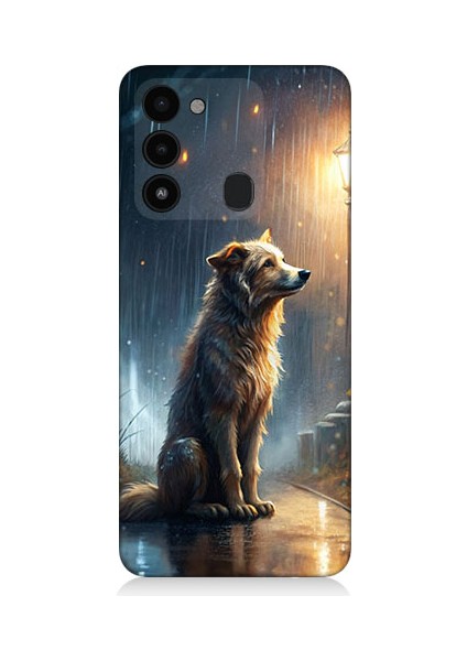 Tecno Spark 8c Uyumlu Yağmurlu Sokak Desenli Silikon Kılıf
