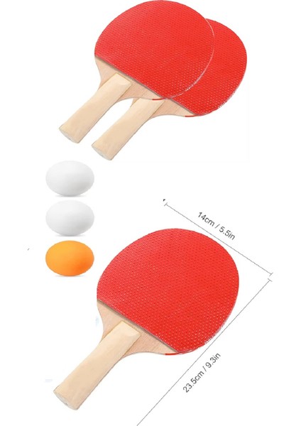 Ping Pong Masa Tenisi Seti Tenis Raketi Seti 2 Raket + 3 Ping Pong Topu Spor Aksesuarları