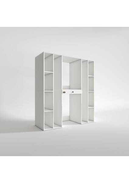 Kenzlife çamaşır-kurutma makinesi dolabı sadra byz 187*170*60 çekmeceli raflı banyo modelleri
