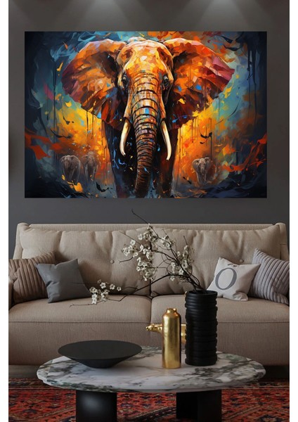 Renkli Hd Soyut Fil Kanvas Tablo