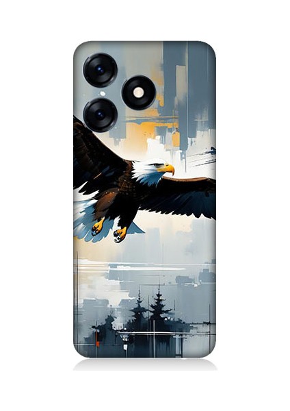 Tecno Spark 10 Uyumlu Uçan Kartal Desenli Silikon Kılıf