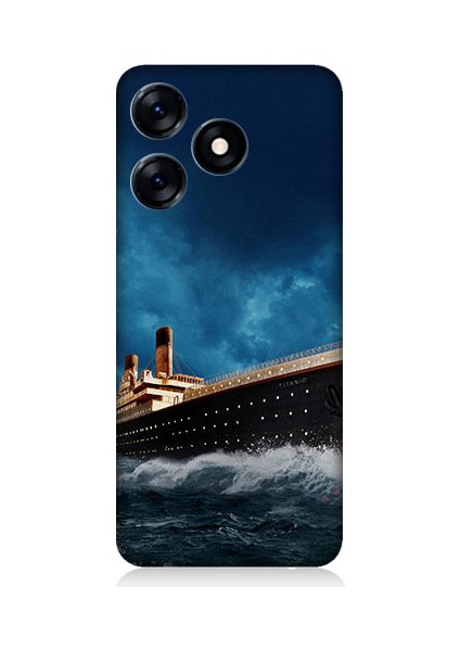 Tecno Spark 10 Uyumlu Fırtınalı Gemi Desenli Silikon Kılıf