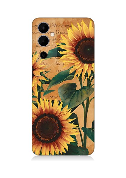 Tecno Pova Neo 2 Uyumlu Ayçiçekleri Desenli Silikon Kılıf
