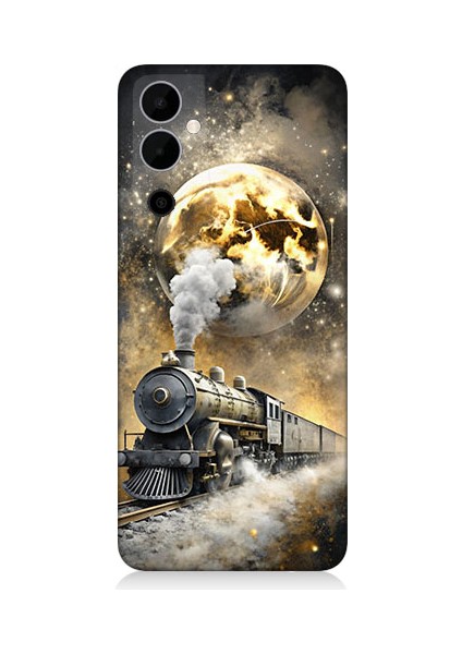 Tecno Pova 3 Uyumlu Buharlı Tren Desenli Silikon Kılıf