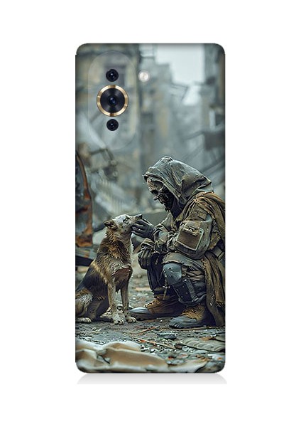 Tecno Nova 10 Se Uyumlu Köpek ve Adam Desenli Silikon Kılıf