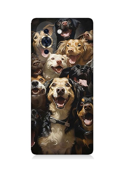 Tecno Nova 10 Se Uyumlu Köpek Ailesi Desenli Silikon Kılıf