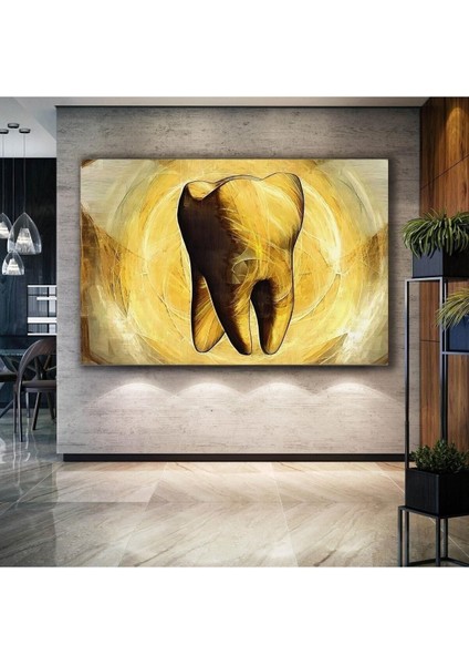 Diş Polikiliniği Dekor Ağız Diş Sağlığı Dental Beyaz Dişler Kanvas Tablo T