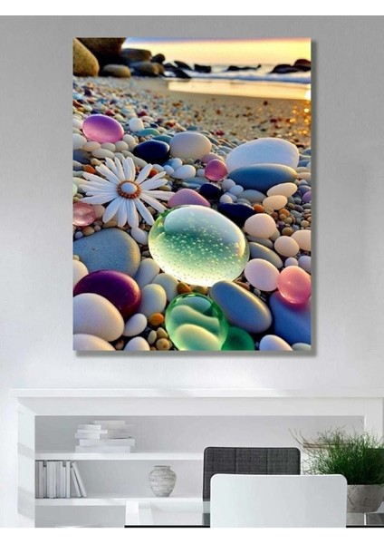 Renkli Taşlar 2-Kanvas Tablo Salon Oturma Yatak Odası Ofis Antre Cafe Için Duvar Dekoru