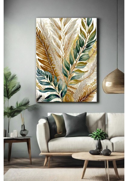 Yaprak Kanvas Tablo - Duvar Tablosu - Canvas Tablo - Bohem Duvar Dekorasyonu