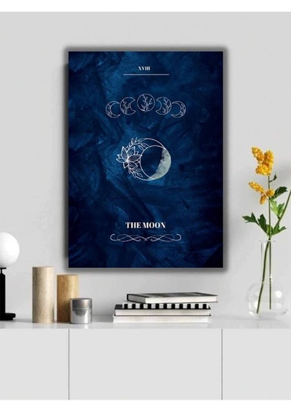 The Moon Tarot Kartı Özel Tasarım Dijital Baskı Tarot Ay Kartı Dekoratif Kanvas Tablo fırsatları