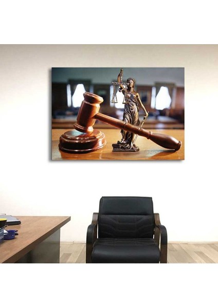 Hakim Çekici Ve Adalet Tanrıçası Themis Hukuk Bürosu, Avukatlık Bürosu Kanvas Tablo