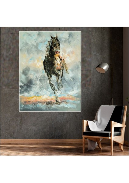 Soyut Koşan At Kanvas Tablo Tablosu Dev Boyut Ev Salon Oda Büro Ofis Cafe Duvar Dekoru