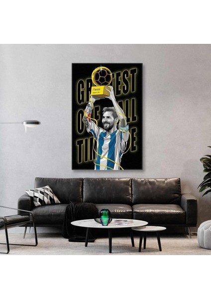 Lionel Messi Goat Greatest Of All Time Ballon Dor Kanvas Tablo