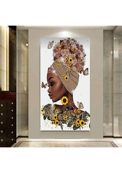 Sarı Papatyalı Afrikalı Kadın Hd Kanvas Tablo indirimleri