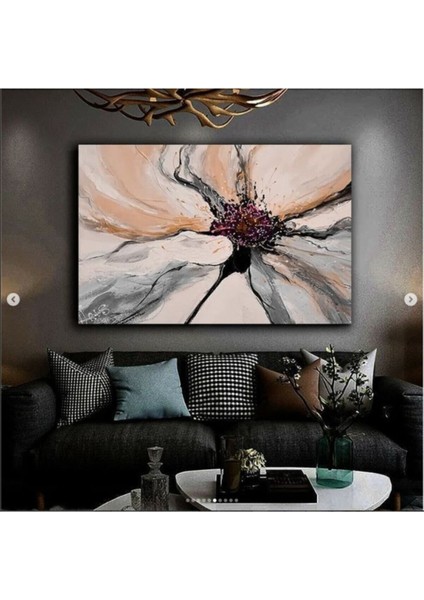 Harikabirev Yağlı Boya Görünümlü Soyut Tablo Premium Dekoratif Kanvas Tablo N6