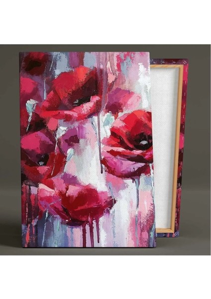 Kırmızı Gelincik Çiçeği Fırça Izleri Kanvas Tablo Ar030210 fiyatları